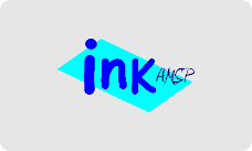 logo word ink in lowercase followed by amsp smaller font lowercase